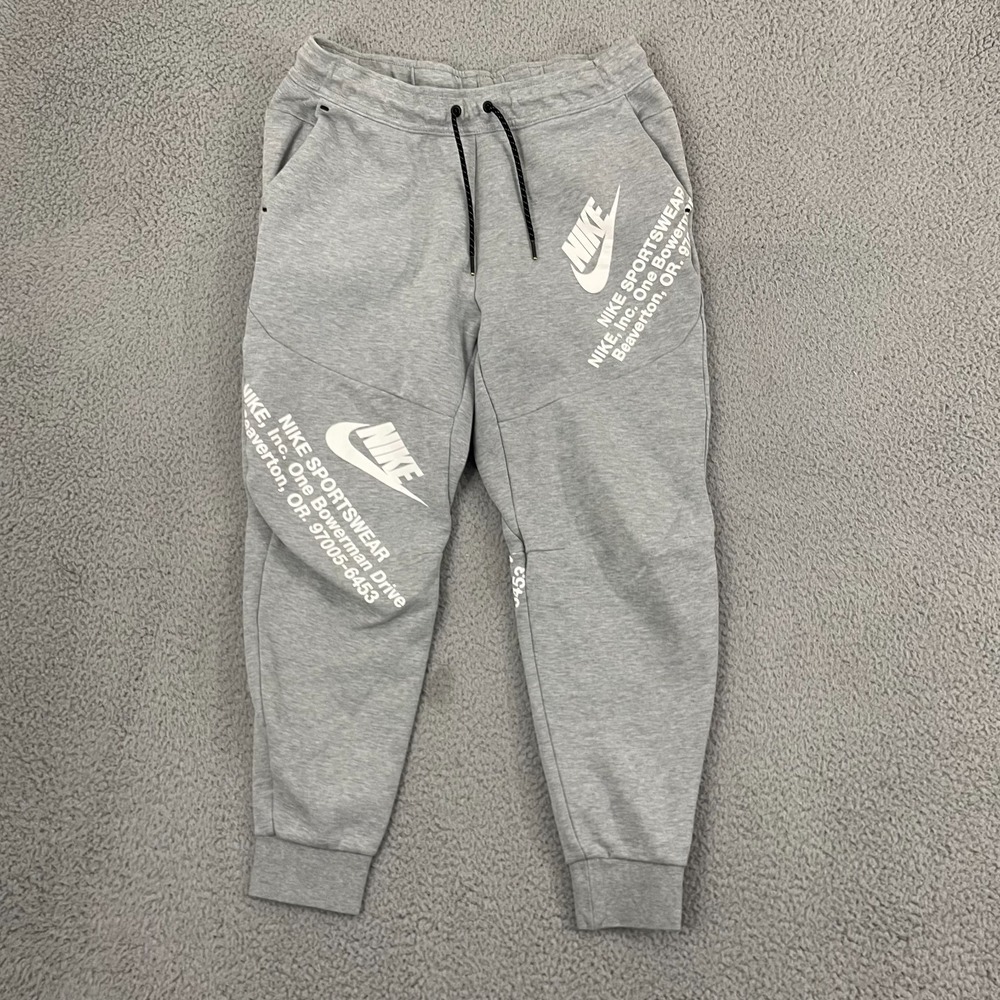 Nike Tech Fleece Joggers Men M Gray Logo Sportswear Lounge Sweatpant